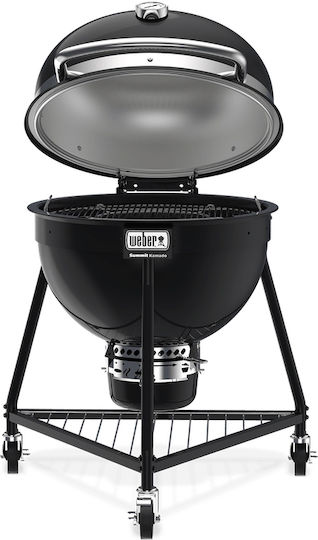 Weber Summit E6 Inox Grătar cu Cărbuni Kamado cu Capac și Termometru 61cmx61cm