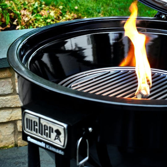 Weber Summit E6 Inox Grătar cu Cărbuni Kamado cu Capac și Termometru 61cmx61cm