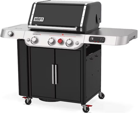 Weber Genesis Smart EPX-335 Ψησταριά Υγραερίου Μαντεμένιας Σχάρας 86x48εκ. με 3 Εστίες 11.4kW και Πλαϊνό Μάτι 3.5kW