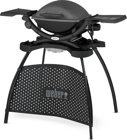 Weber Q1400 Tabletop Electric Grill Aluminium Grill 2200W with Base with Lid and Adjustable Thermostat 43cmx32cmcm