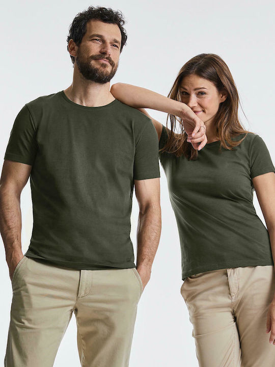 Russell Europe Ανδρικό Διαφημιστικό T-shirt Κοντομάνικο Dark Olive
