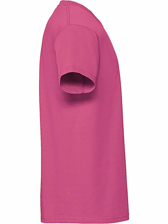 Fruit of the Loom Ringspun Premium T Ανδρικό Διαφημιστικό T-shirt Κοντομάνικο σε Φούξια Χρώμα