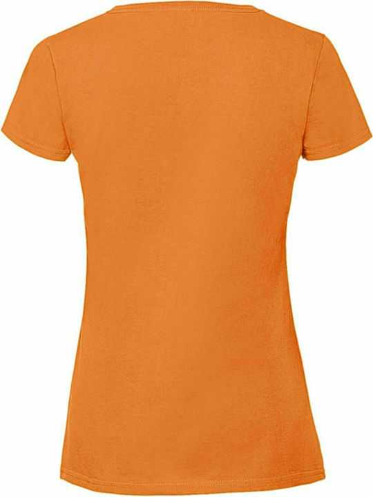 Fruit of the Loom Ladies Ringspun Premium T Women's Short Sleeve Promotional Blouse Orange