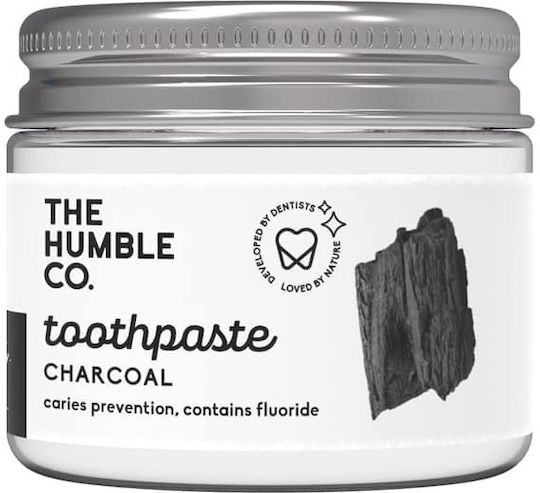 The Humble Co. in Glass Jar Toothpaste with Active Charcoal 50ml