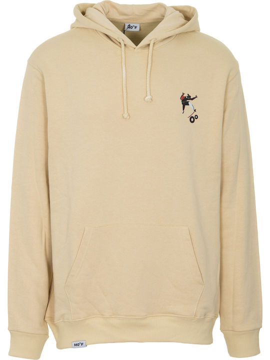 Hoof Men's Sweatshirt with Hood and Pockets Beige