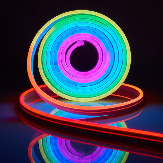 Nedis Waterproof Smart LED Strip Wi-Fi 220V RGB Light 5m Neon Flex with Power Supply & Remote Control