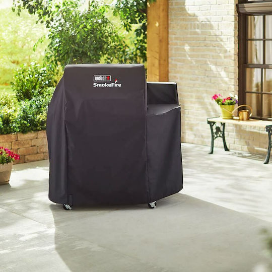 Weber Premium Grill Cover Black Compatible with the Pellet SmokeFire EX4 from Polyester 119.38cmx78.74cmx111.76cmcm
