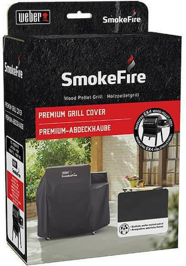 Weber Premium Grill Cover Black Compatible with the Pellet SmokeFire EX4 from Polyester 119.38cmx78.74cmx111.76cmcm