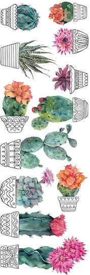 Decorative Vinyl Wall Sticker Cactus 1 Piece Ango