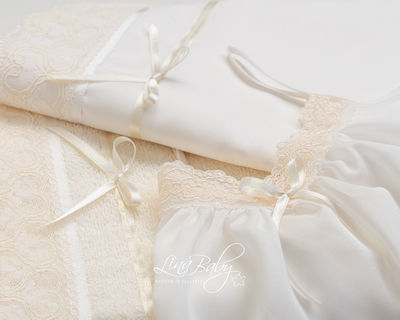 Lina Baby Baptism Towel Set French & Chic Εκρού