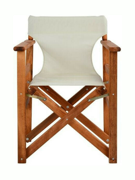 Дървен Режисьорски Стол Naxos Екрю 58x51x83.5см