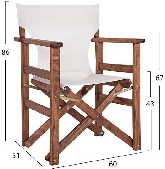 Regiestuhl Hölzernes Naxos Ecru 58x51x83.5εκ.