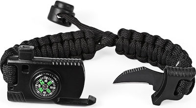 Gameit Outdoor Adjustable Multifunctional Armbänder Überlebens mit Pfeife & Kompass Schwarz