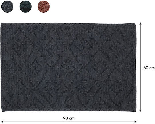 Sealskin Badematte Baumwolle Rechteckig Aztec 800095 Dark Grey 60x90cm
