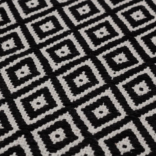 Sealskin Covoraș de Baie Bumbac Pătrat Trellis 800107 Negru 60x60buc