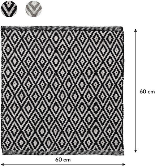 Sealskin Covoraș de Baie Bumbac Pătrat Trellis 800107 Negru 60x60buc