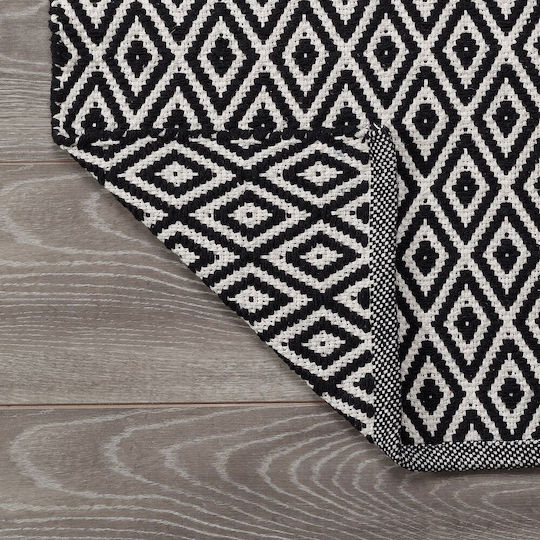 Sealskin Covoraș de Baie Bumbac Pătrat Trellis 800107 Negru 60x60buc