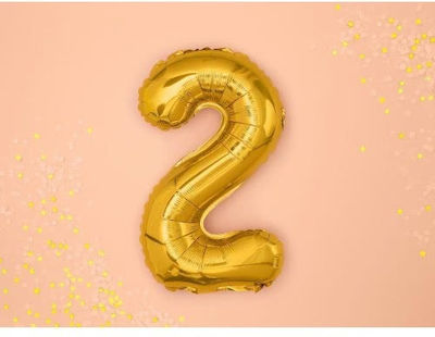 Balloon Foil Number 2 Gold Numbers Νο2 35cm