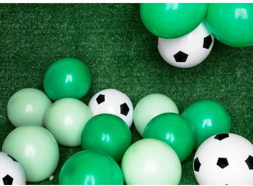 PartyDeco Luftballons Geburtstagsfußball Latex Weiße 30cm