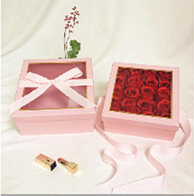 JK Home Decoration Paper Box for Gift Pink 25.5x12.5cm. 2pcs