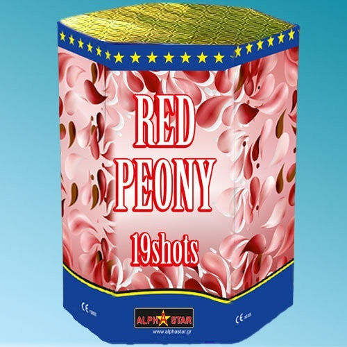Alpha Star Red Peony Aerial Firework with 19 Shots & Duration 20 Seconds Red