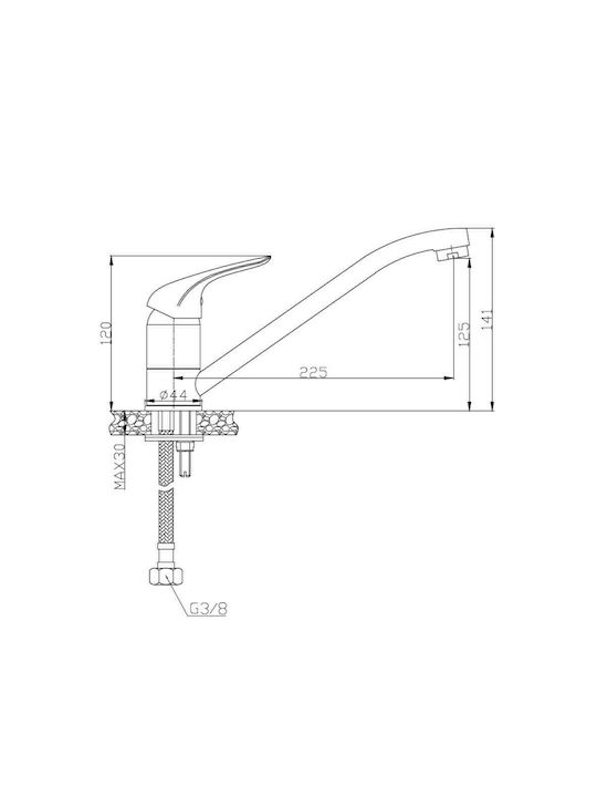 Swiss Aqua Technologies BSLPRO282 Baterie de Bucătărie Bancă Argintie