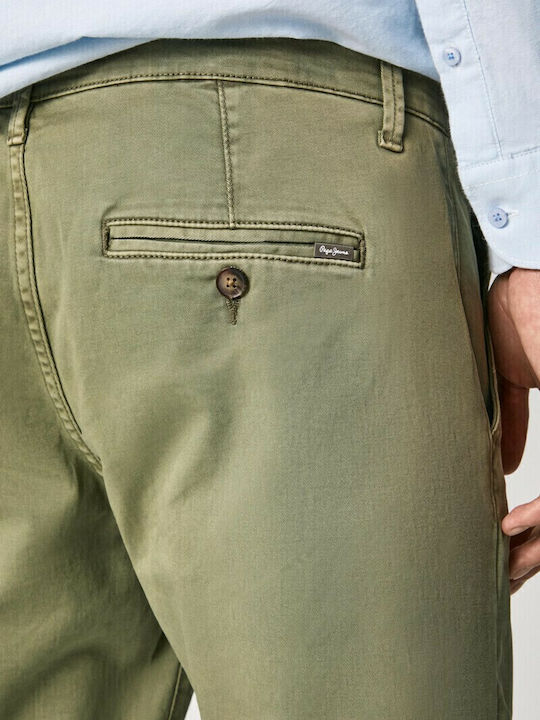 Charly Trousers Chino Elastic in Slim Fit Green