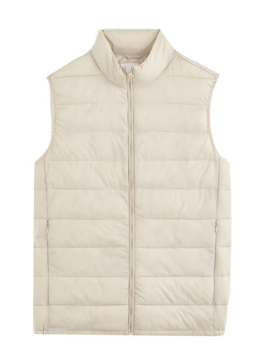 Bulock Sleeveless Jacket Puffer Beige
