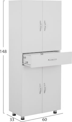 HomeMarkt Altair Στήλη Μπάνιου Δαπέδου με Μελαμίνη Μ60xΒ33xΥ148cm Λευκή HomeMarkt Altair Στήλη Μπάνιου Δαπέδου με Μελαμίνη Μ60xΒ33xΥ148cm Λευκή