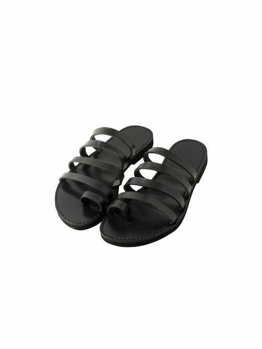 KOUROS-Women's Leather Sandal-17-1-Black