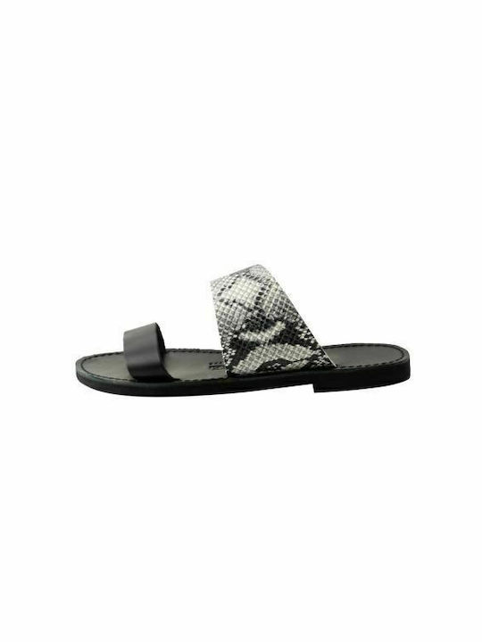 KOUROS-Women's Leather Sandals-5-16-WHITE WHITE BLACK