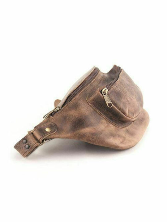 Kouros - Men's Leather Waist Bag (Banana) - 612- Antique