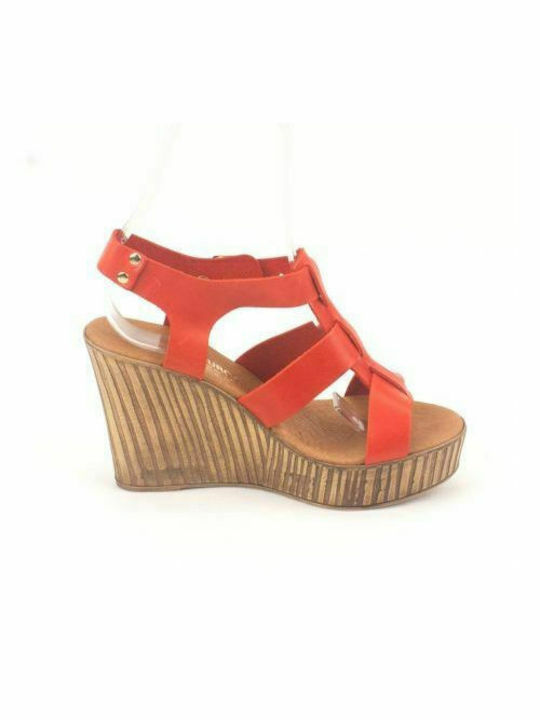 Leather Platforms Model 2-14 Red