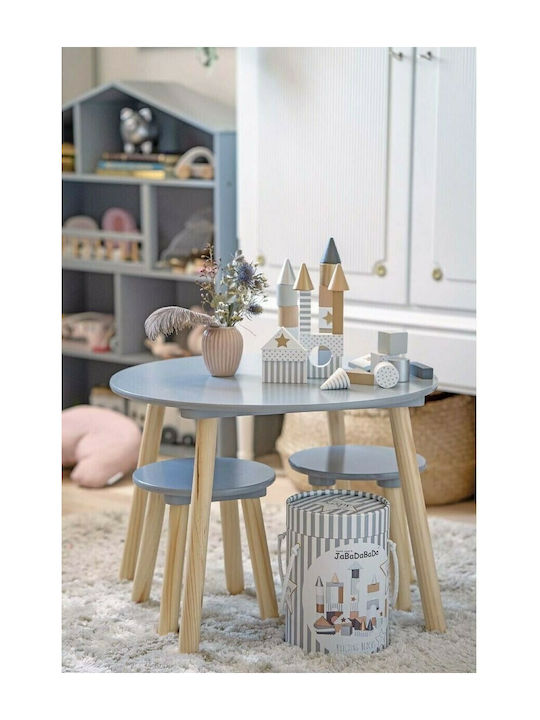 Kids Table and Chairs Set made of Wood Pink Jabadabado