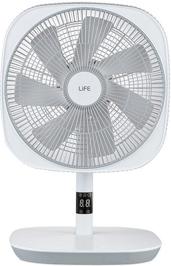 Life Scirocco Ανεμιστήρας Ορθοστάτης 20W Διαμέτρου 30cm με Τηλεχειριστήριο Λευκός