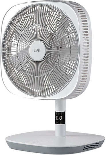 Life Scirocco Ανεμιστήρας Ορθοστάτης 20W Διαμέτρου 30cm με Τηλεχειριστήριο Λευκός