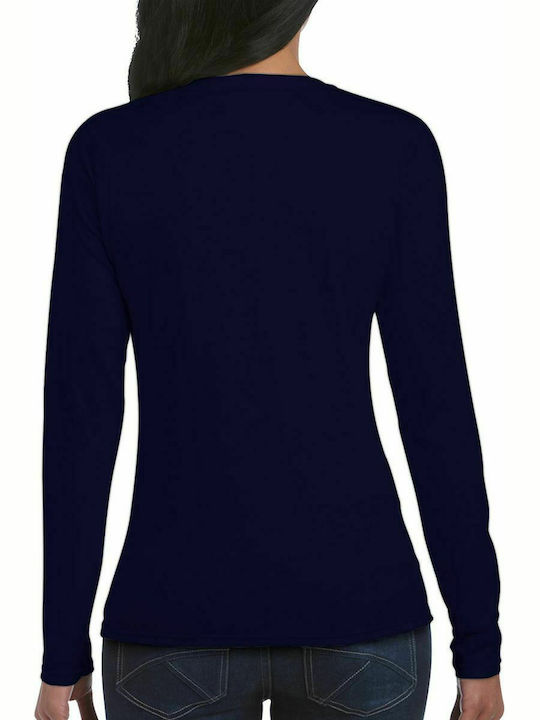 Gildan Softstyle Women's Long Sleeve Promotional Blouse Navy Blue