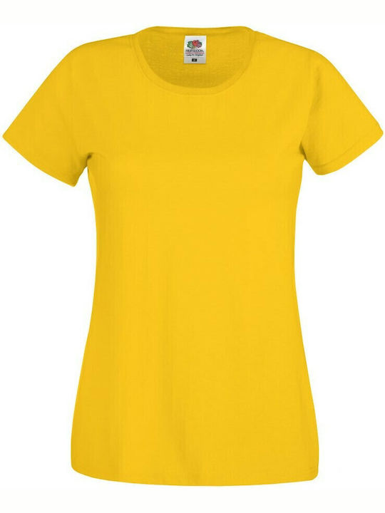 Fruit of the Loom Valueweight T Γυναικείο Διαφημιστικό T-shirt Κοντομάνικο Sunflower