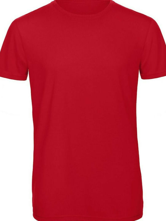 B&C Triblend Men's Short Sleeve Promotional T-Shirt Red TM055-004