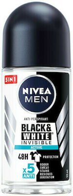 Nivea Men Invisible For Black & White Active Deodorant 48h In Roll-On 50ml