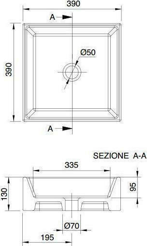 Scarabeo Teorema Aufgesetztes Waschbecken Porzellan 39x39x13cm Weiß