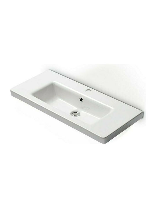 Bianco Ceramica Urban Επικαθήμενος Νιπτήρας Πορσελάνης 80x35cm Λευκός