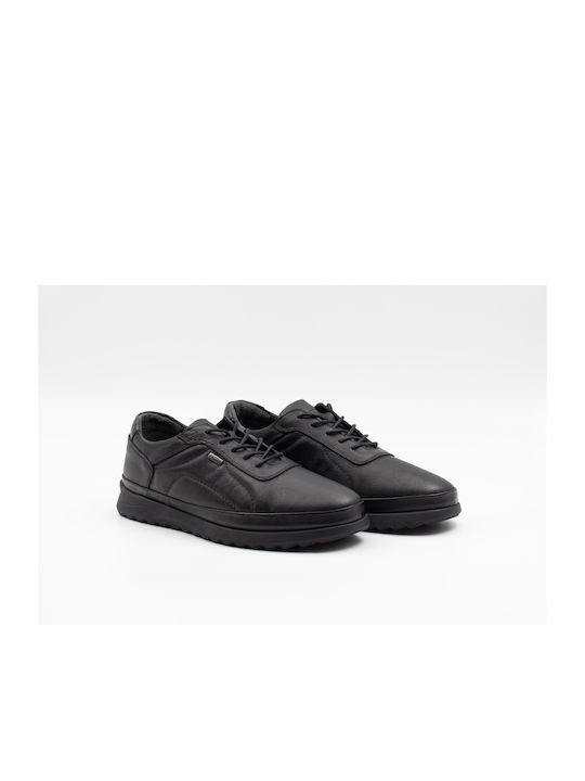 MEN'S LACE-UP SHOES MADE OF GENUINE LEATHER, CODE: A-15 BLACK