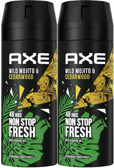 Axe Wild Mojito & Cedarwood Non Stop Fresh Αποσμητικό 48h σε Spray 2x150ml
