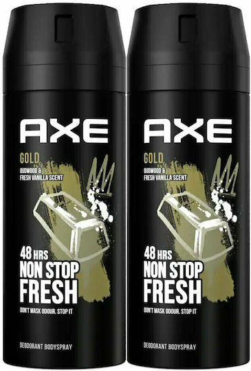 Axe Gold Temptation Outwood & Fresh Vanilla Non Stop Fresh Дезодорант 48ч Спрей 2x150мл