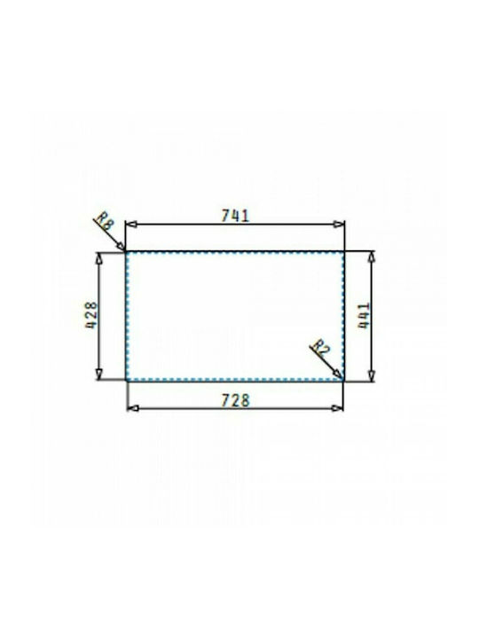Pyramis Lume 1B Ισόπεδος Νεροχύτης Inox Σατινέ Μ70xΠ40cm Ασημί