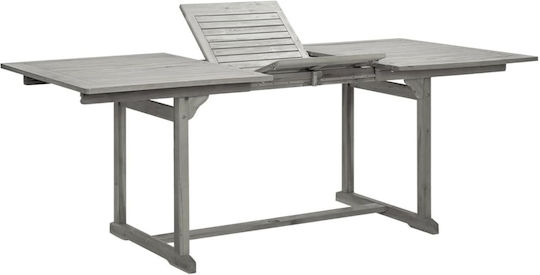 Wooden Masa pentru spații exterioare Extensibil Gri 150(+50)x100x75buc