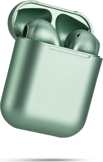 inPods 12 Earbud Bluetooth Handsfree Ακουστικά με Αντοχή στον Ιδρώτα και Θήκη Φόρτισης Πράσινα