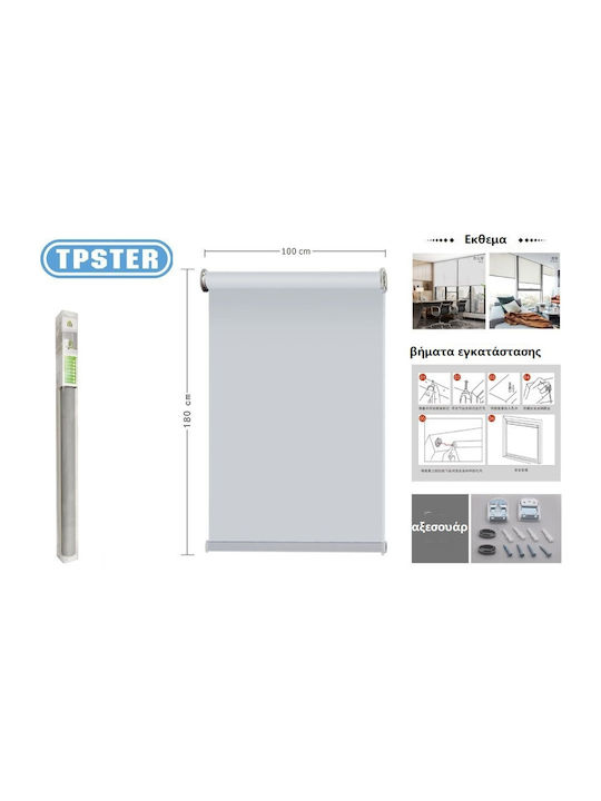 Tpster Roller Blinds Grey W100xH180cm 28278