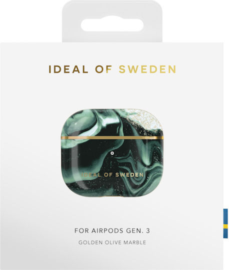iDeal Of Sweden Printed Plastic Case Golden Olive Marble for Apple AirPods 3